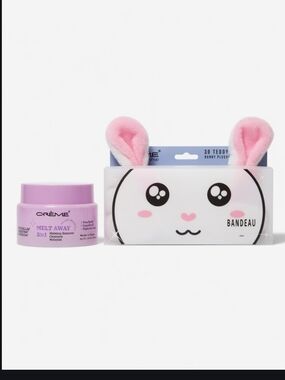 Bandeau 3D Teddy Bunny Plush Headband + Creme Melt Away Cleanser